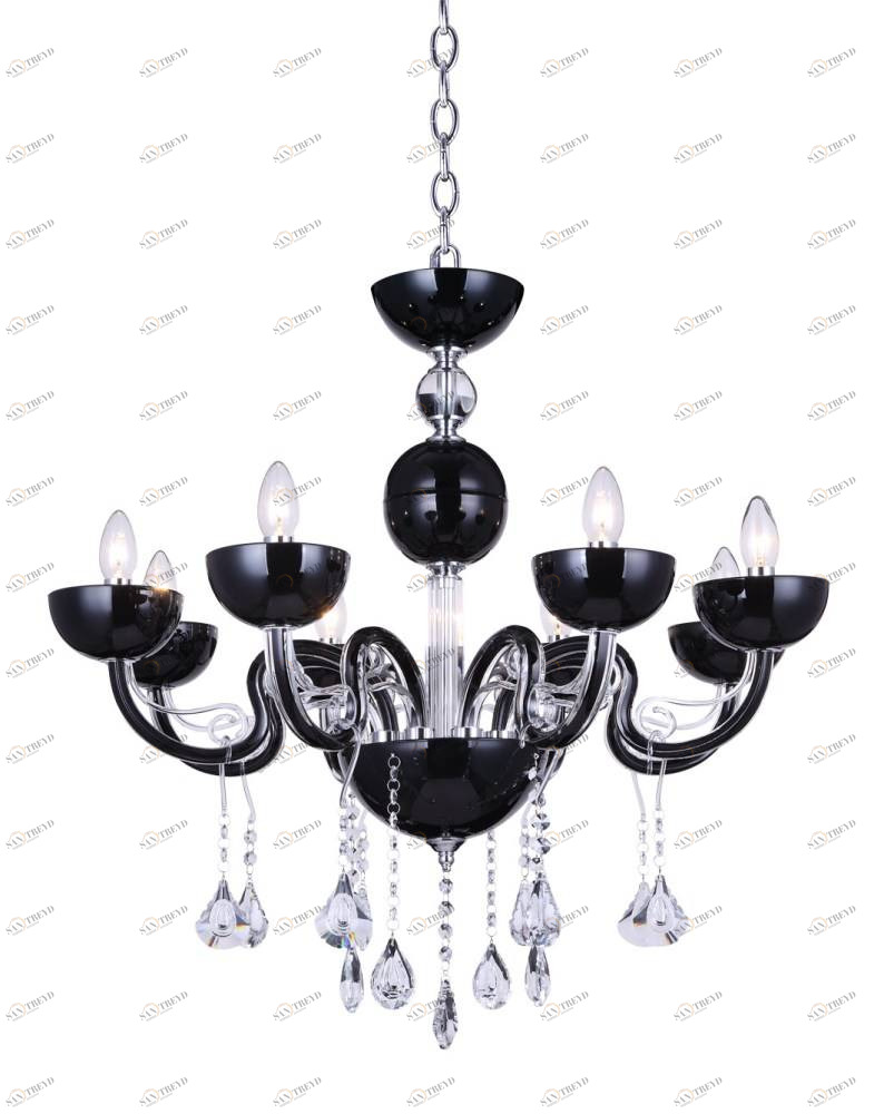 Подвесная люстра Crystal Lux Luccila SP8 черная CRYSTAL LUX ДИЗАЙНЕРСКИЕ, LUCCILA 056926 Черный 