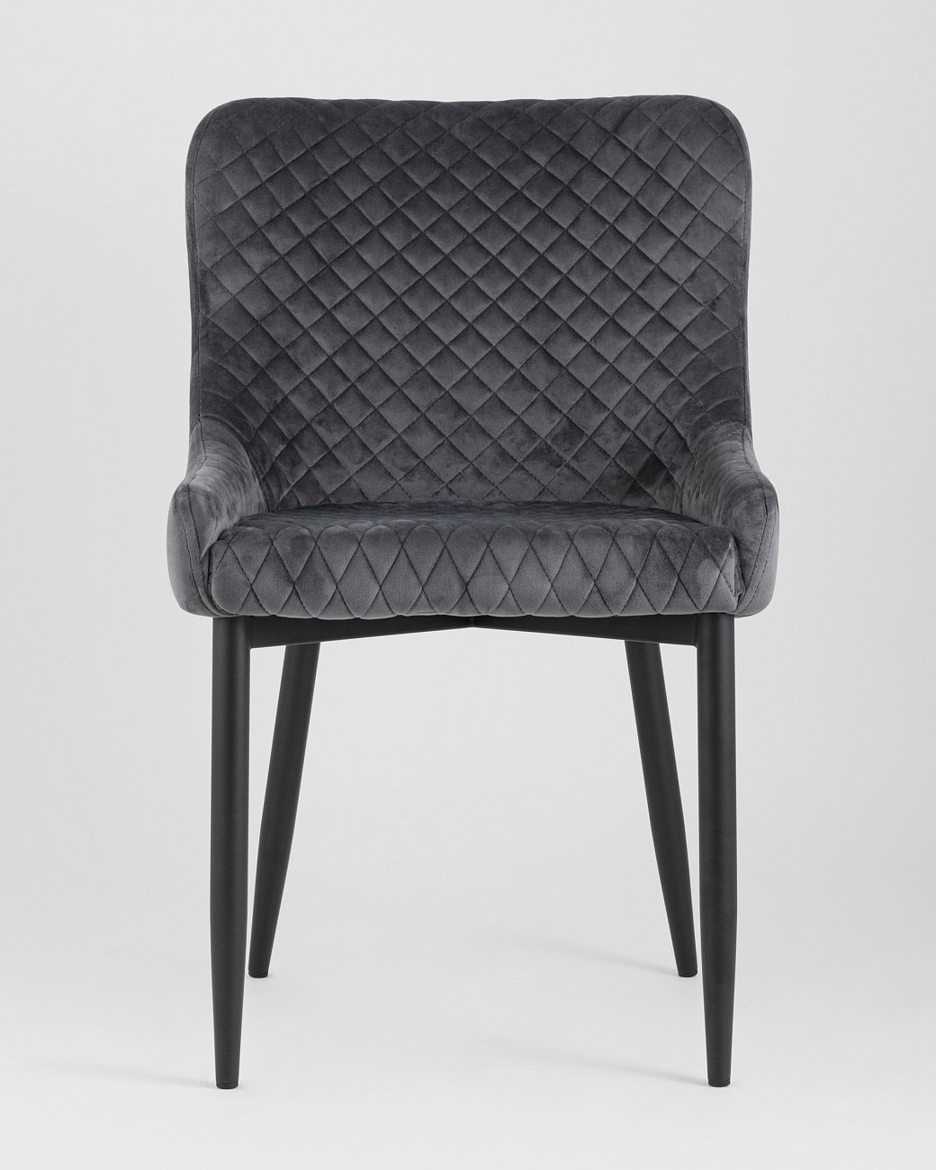 Стул мягкий со спинкой серый с черными металлическими ножками "Ститч" STOOL GROUP ДИЗАЙНЕРСКИЕ 00-3881934 Серый  - Вид №1