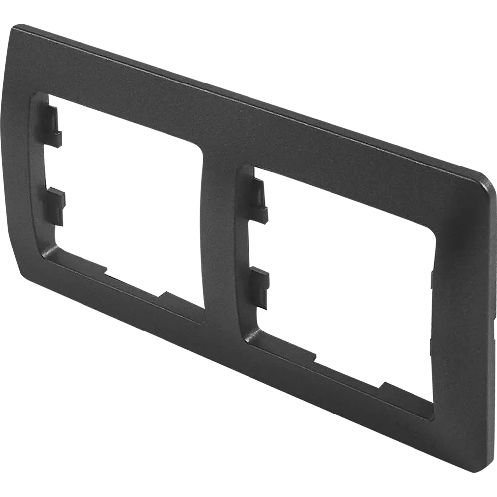 Schneider Electric Glossa - рамка для розеток на 2 поста в цвете антрацит 86710222 STLM-0070827 - Вид №1