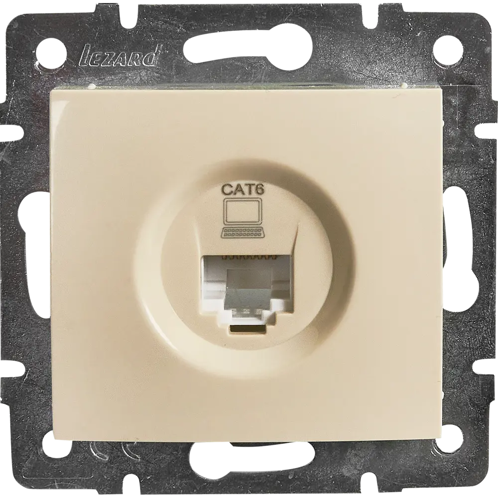 Розетка компьютерная встраиваемая Lezard Karina cat 6 цвет кремовый 84802072 STLM-2084836