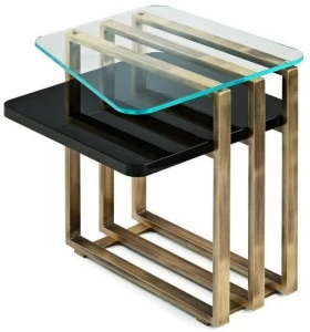 MARIONI Квадратный лакированный деревянный журнальный столик Palm 02963