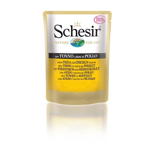 УТ0008885 Корм для кошек тунец, филе цыпленка конс. 100г SCHESIR 