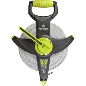 Лента геодезическая Armero A112/100 фиберглассовая, 100 м x 13 мм