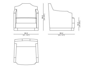 Тканевое кресло с подлокотниками