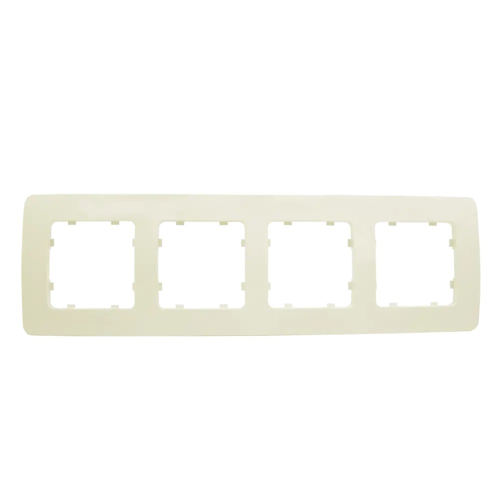 Рамка для розеток и выключателей Hegel 4 поста цвет слоновая кость STLM-2151596