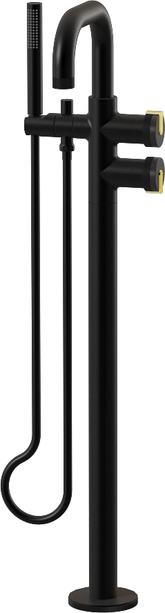 E-11557-R1BK-L1PB-MBK Смеситель напольный отдельностоящий (внешняя часть) GRAFF MOD+