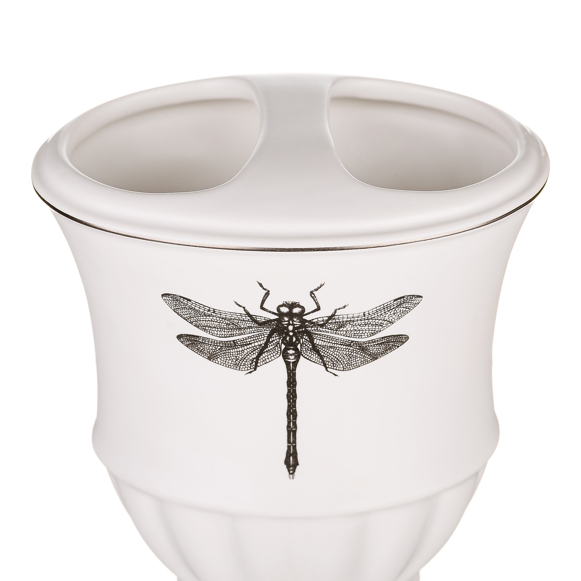 89097072 Стакан для зубных щеток с разделителем керамика цвет белый Buzz Fauna Santreyd  - Вид №2