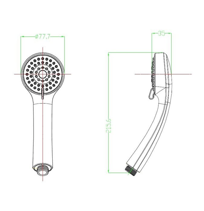 0403F76M18 Лейка для душа 3F D 76мм 040 Milardo Hand Shower  - Вид №7