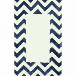 Ковер Zig Zag синий с квадратом 160х230 DOLLY CAPRETS ДИЗАЙНЕРСКИЕ, ЗИГ ЗАГ 015186 Белый;синий