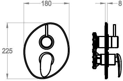 Fir Italia Смеситель для душа, однорычажный, с переключателем Synergy open 93 9350188 - Вид №1