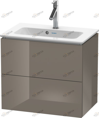 LC625608989 Тумбочка подвесная компакт L-Cube #LC6256 620 x 391 мм Фланелево-серый глянцевый лак Duravit
