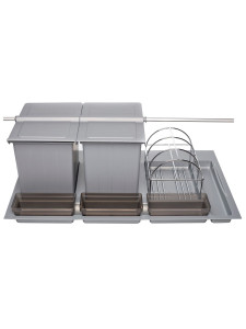 Система сортировки мусора Omega Duet/Top 900/31/3 Metallic Grey NAVAKO