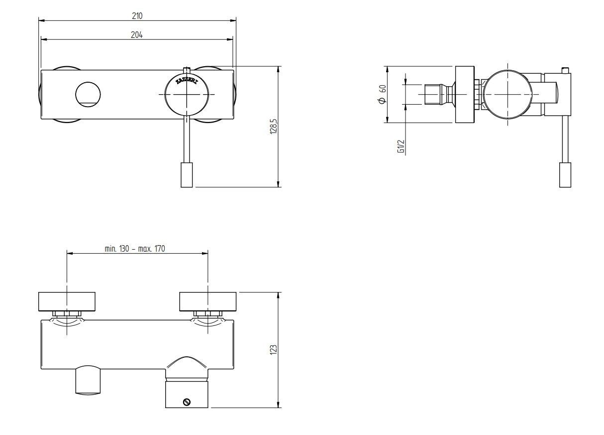 Однорычажный смеситель для душа с ручным душем Zazzeri способ ARCH-00108541 - Вид №2