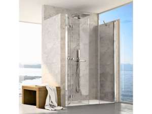 Алюминиевая и стеклянная нишевая душевая кабина с раздвижной дверью