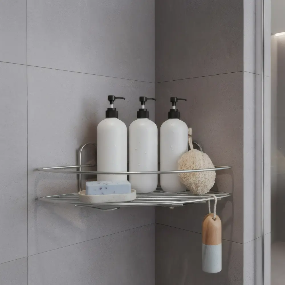 Полка для ванной Lemer Nil 23x12 см металл цвет хром STLM-2079416 - Вид №1