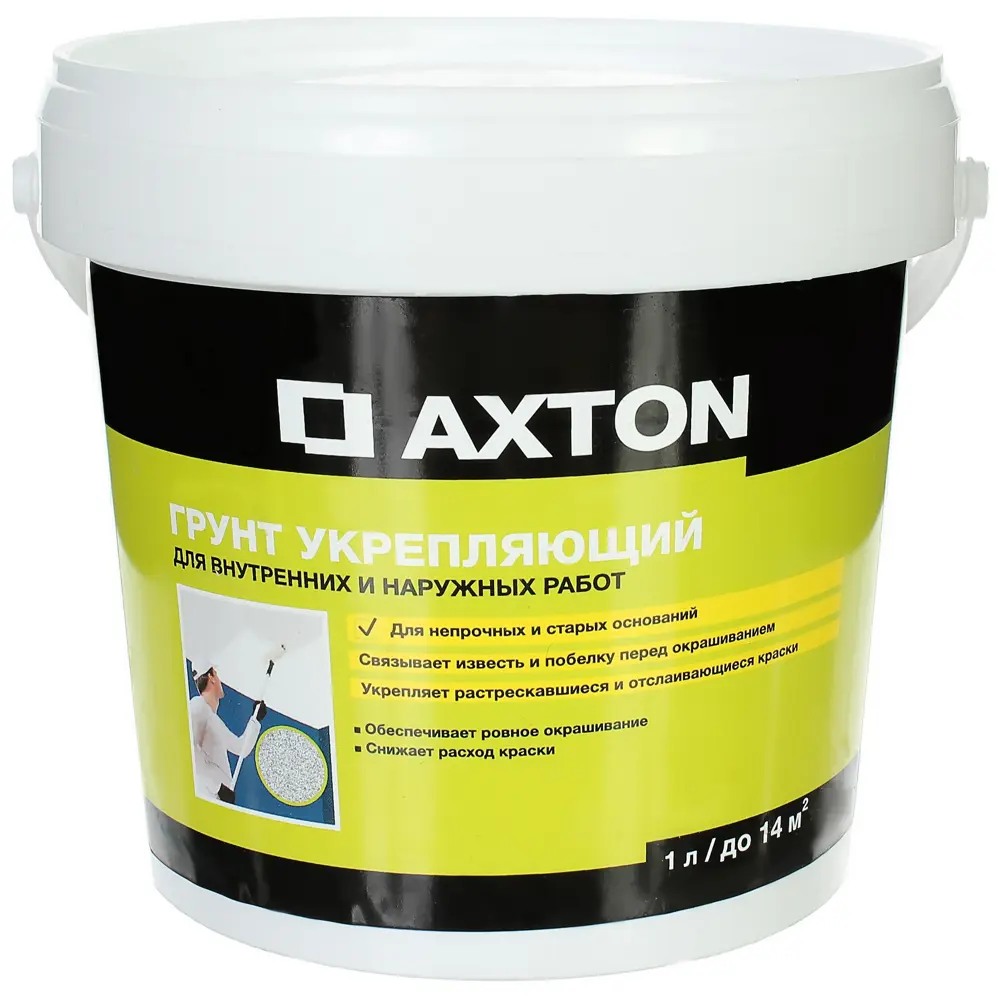 Укрепляющая грунтовка Axton для внутренних и наружных работ 1 л 81946460