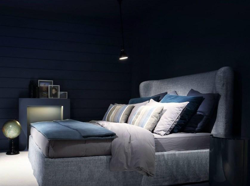 Meridiani Двуспальная кровать из ткани с высоким изголовьем sun-id-1480118 - Вид №2