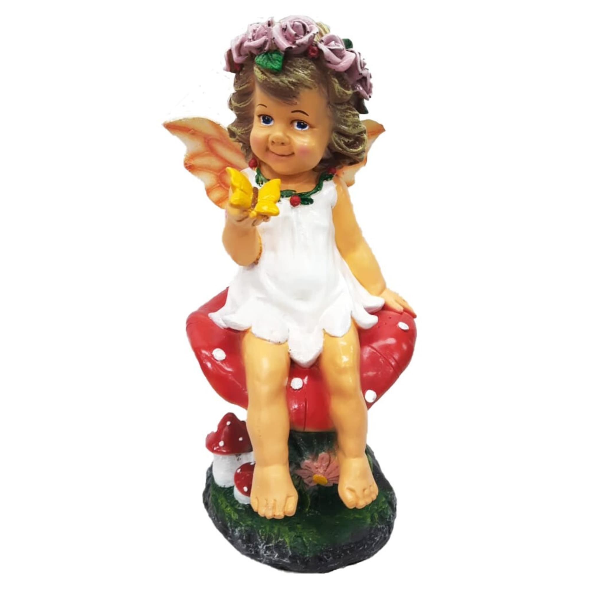 84549164 Фигура садовая «Девочка на грибе с бабочкой» высота 49 см Santreyd 