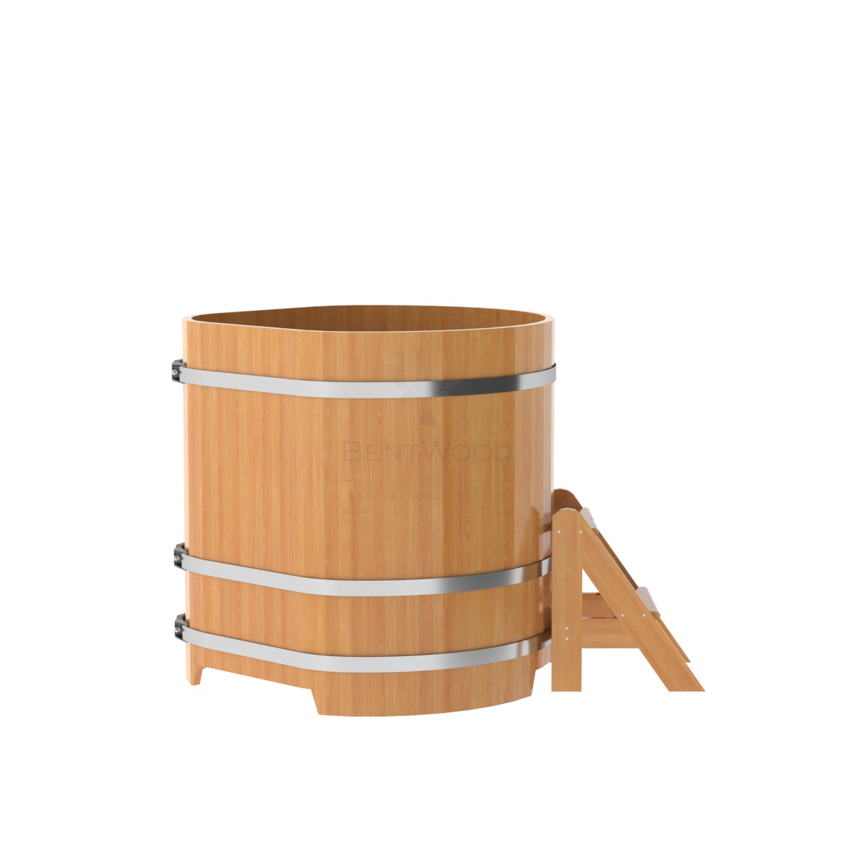 1223 Купель угловая из лиственницы 1,03х1,03х1,1 натуральная премиум Alyarus  - Вид №2