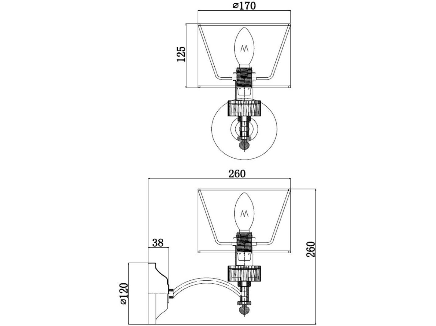 Ткань настенный светильник Maytoni Аликанте ARCH-00137957 - Вид №2