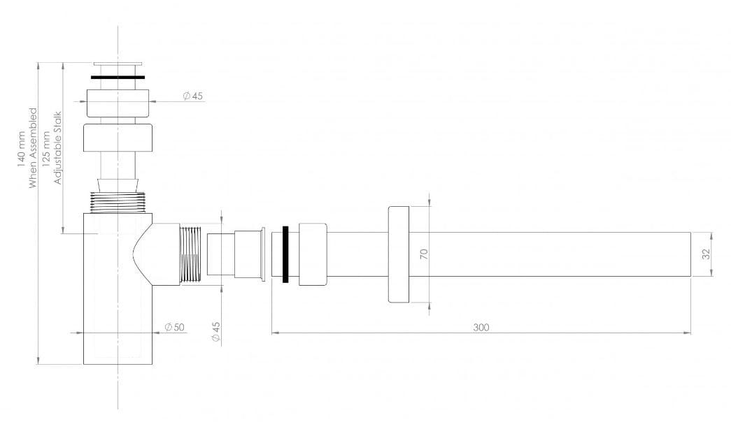 Металлический сифон для умывальника LUSSO Mia ARCH-00090018 - Вид №3