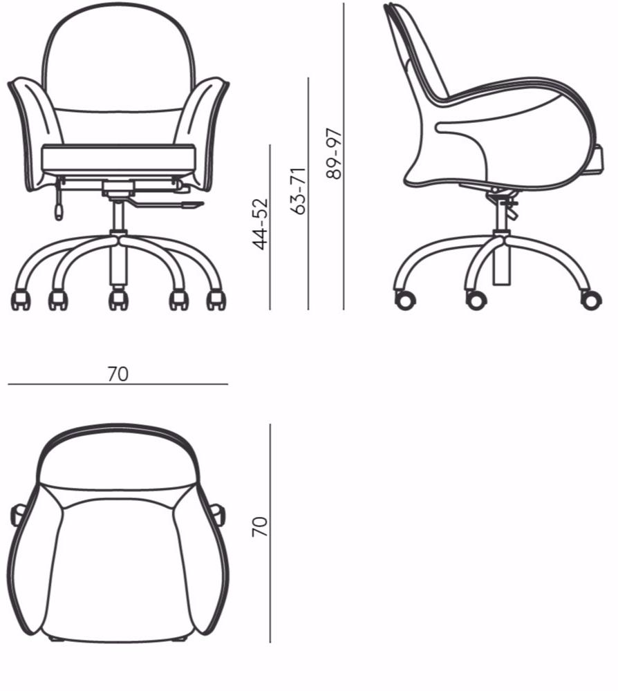 DE PADOVA Офисное кресло с регулируемой высотой на колесиках sun-id-1405416 - Вид №1