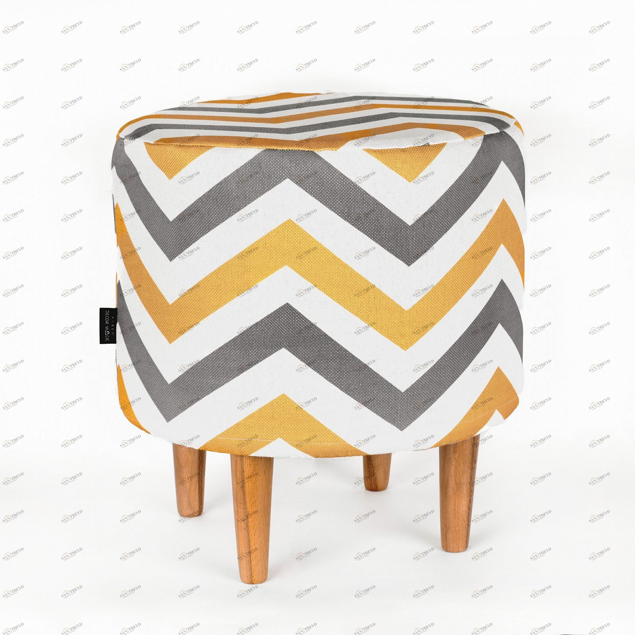 Пуфик круглый на ножках Rikko ARBEN DECOR MAGIC RIKKO 00-3833287 Белый;желтый;разноцветный 