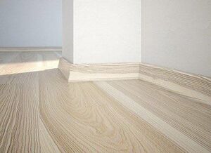 Плинтус Barlinek Белый Лак Шпонированный Ясень (Гладкая) 2200х58 мм.