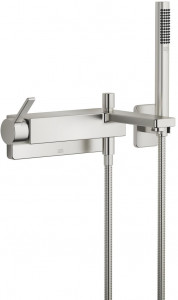 33233710-06 Смеситель для ванны однорычажный для настенного монтажа с комплектом с душевым шлангом - платина матовая Dornbracht LULU