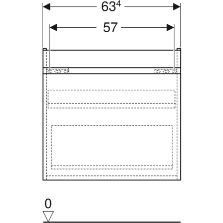 501.904.00.1 Шкафчик для раковины Geberit Renova Plan, с одним выдвижным ящиком и одним внутренним выдвижным ящиком Geberit  - Вид №48