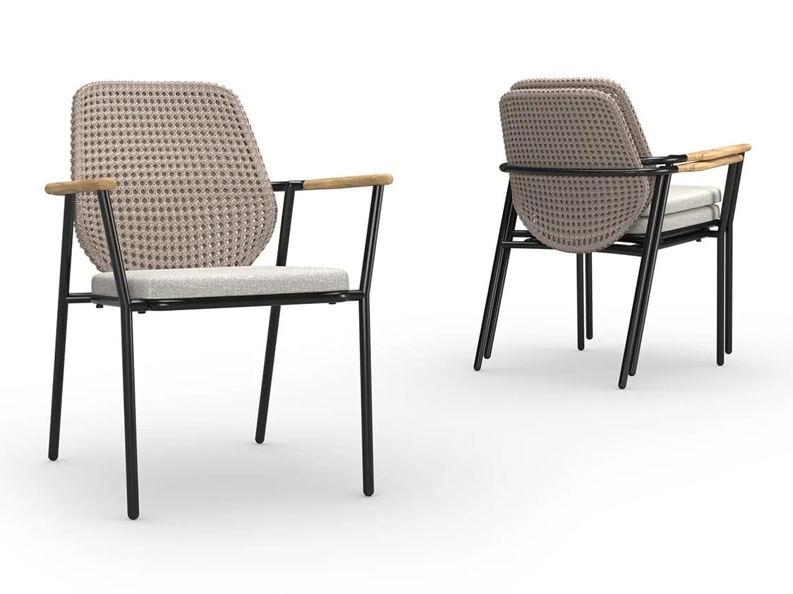 Тканевый штабелируемый садовый стул с подлокотниками MAMAGREEN Clara ARCH-00082803