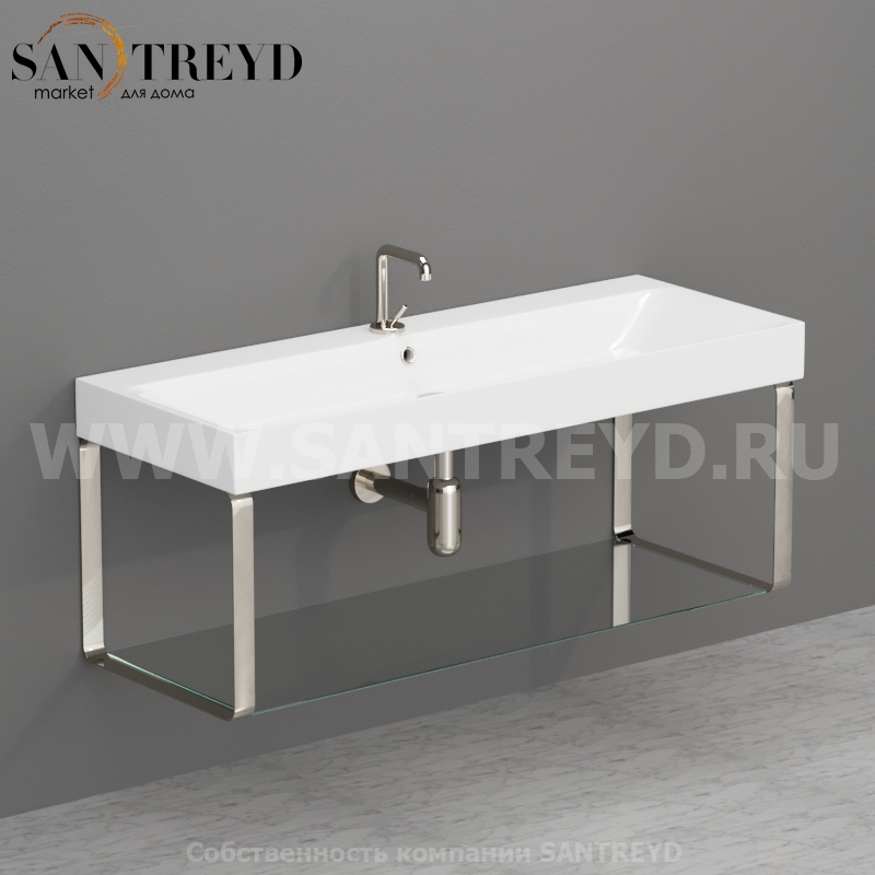 9127K2 Структура подвесная брашированный никель под умывальник 120 см Kerasan Cento Италия