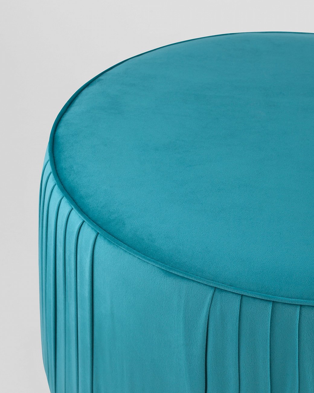 Пуфик круглый бирюзовый велюровый большой "Мира" STOOL GROUP  00-3958863 Голубой  - Вид №3