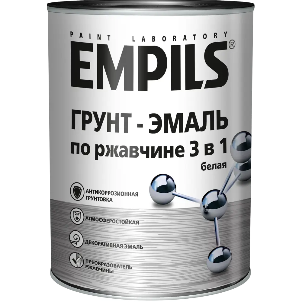 Грунт-эмаль по ржавчине 3в1 Empils PL гладкая цвет белый 0.9 кг 84434162 STLM-2159240  - Вид №1