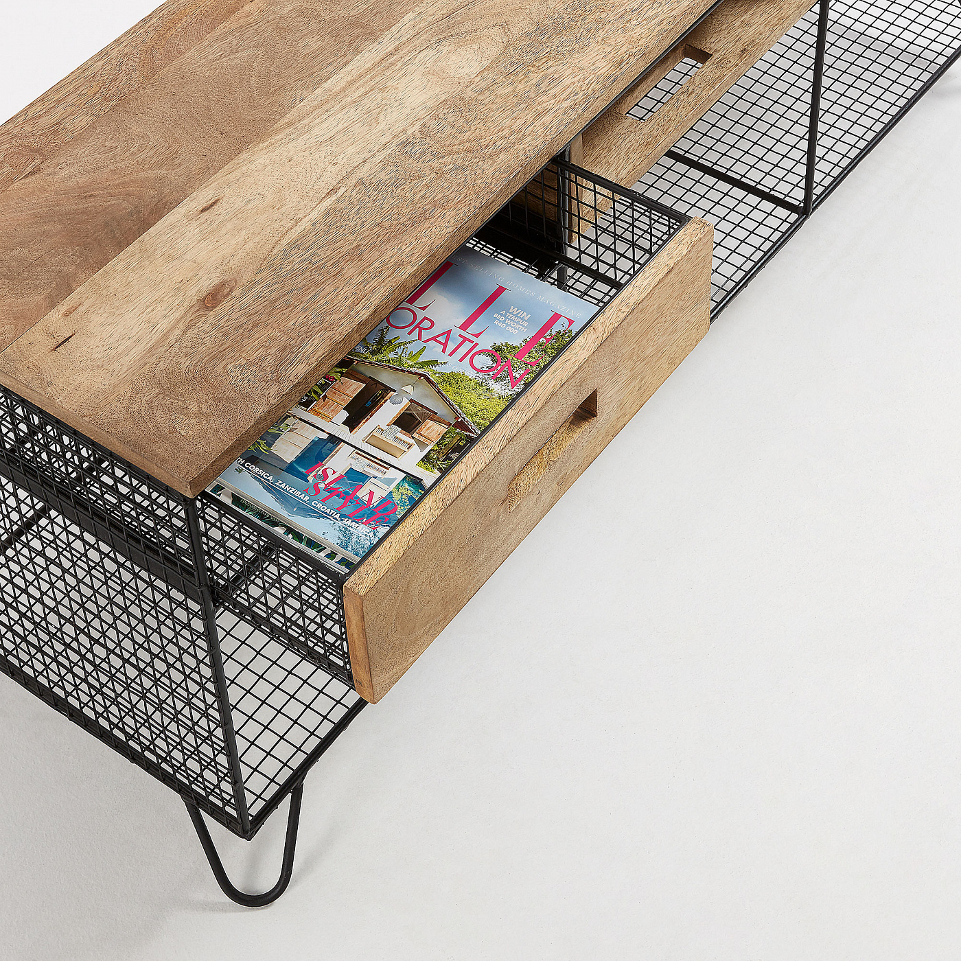 065205 Тумба под ТВ Stavros 120x45 черная металлическая La Forma Aida - Вид №2