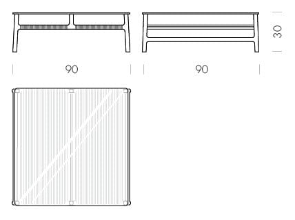 Деревянный и стеклянный квадратный низкий журнальный столик Gazzda Fawn ARCH-00076524 - Вид №4