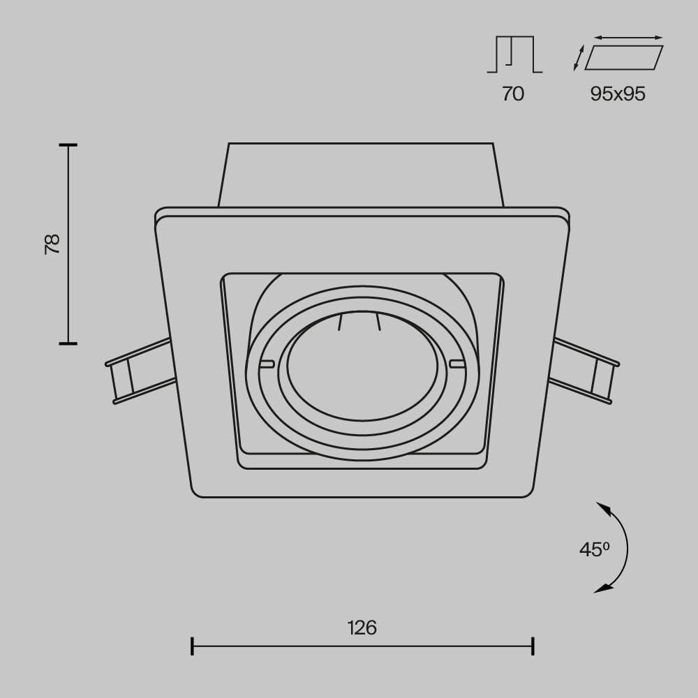 Металлический утопленный прожектор In Stock Maytoni ARCH-00028885 - Вид №6