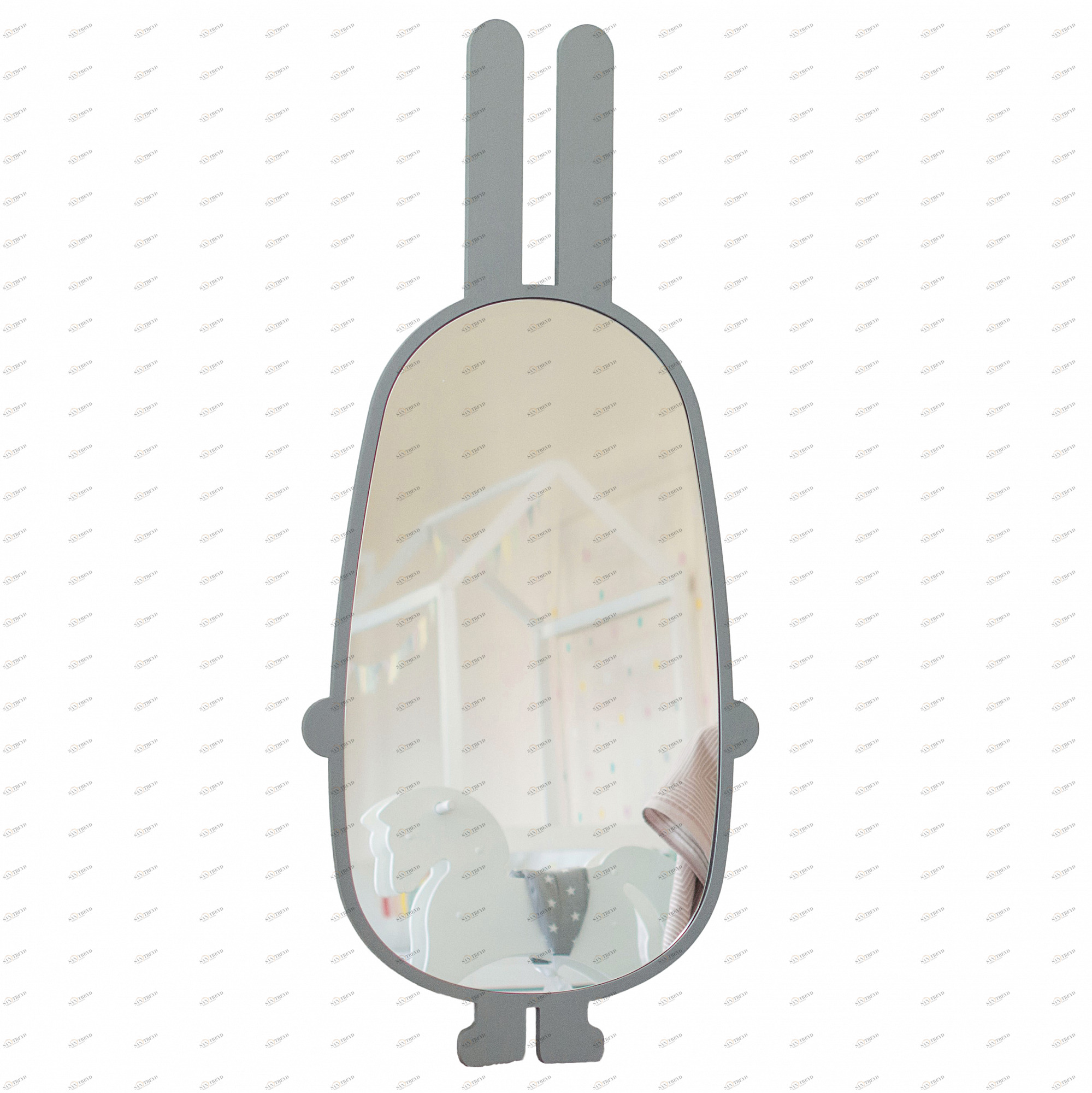 Зеркало детское напольное серое "Заяц" ЗАЯЦ  00-3859367 Серый Santreyd 