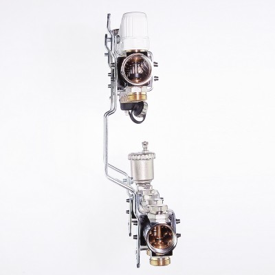 VTc.594.EMNX.0705 Коллекторный блок латунный c термостатическими и балансировочными клапанами Valtec 1 1/4", 5 x 3/4", "евроконус"  - Вид №4