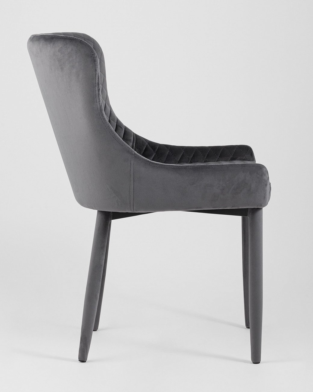 Стул мягкий со спинкой серый с ножками вельвет "Ститч" STOOL GROUP ДИЗАЙНЕРСКИЕ 00-3881933 Серый  - Вид №1