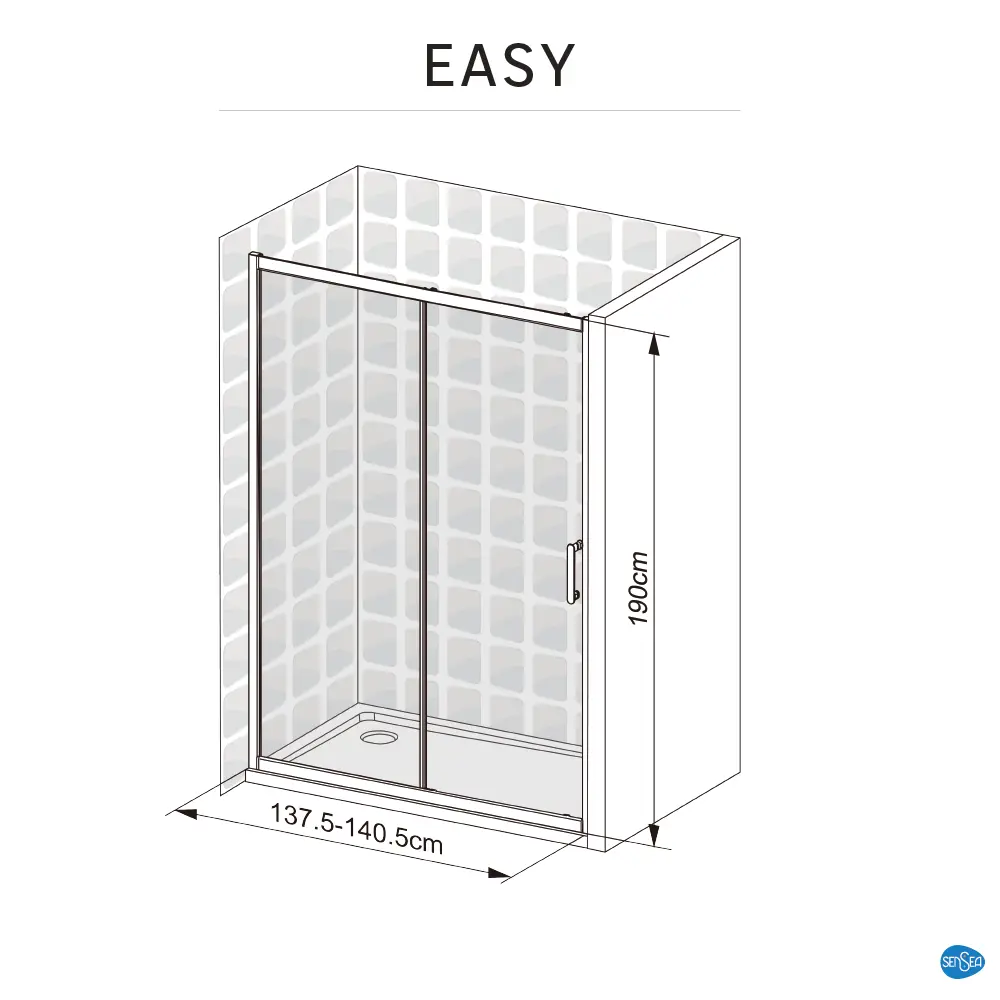 Комплект стекол для раздвижной душевой двери Sensea Easy 140 см прозрачное стекло цвет профиля на выбор 83631066 STLM-2115196 - Вид №31