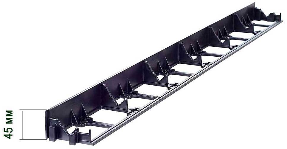 Пластиковый бордюр 45 мм, длина 1 м ГеоПластБорд