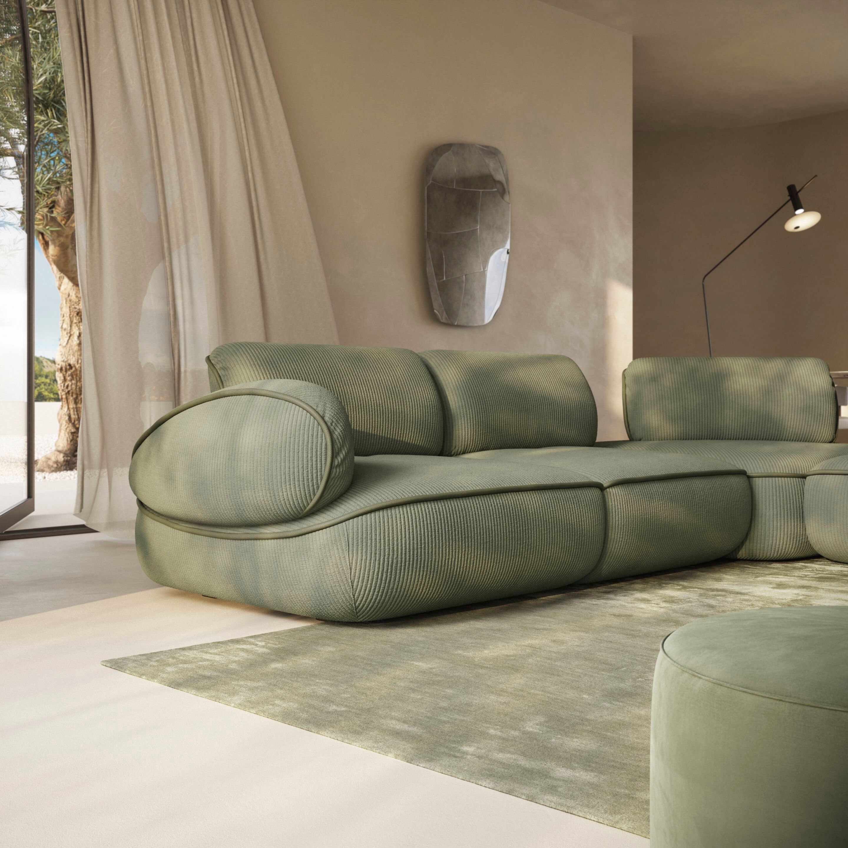Угловой диван из ткани Natuzzi Italia SNAIL ARCH-00129031 - Вид №3