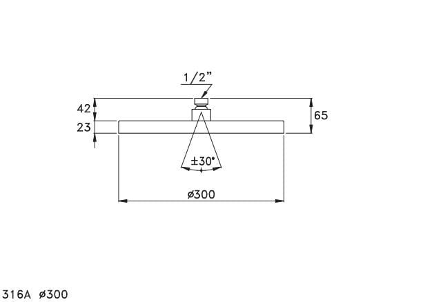 Дождевая насадка для душа с системой защиты от накипи RUBINETTERIE STELLA 316A ARCH-00124132 - Вид №4