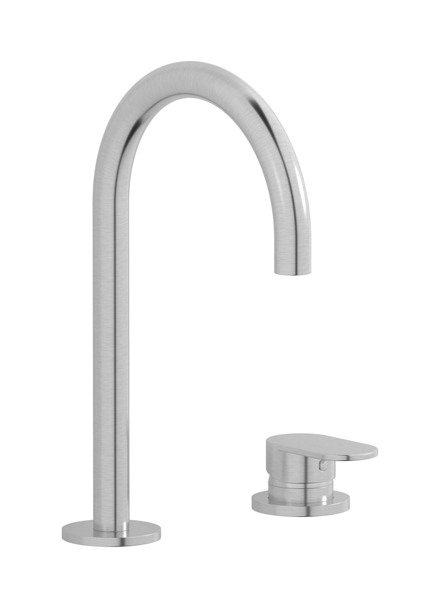 Смеситель для раковины на 2 отверстия WE ARE IB k2394ss Brushed Nickel K2