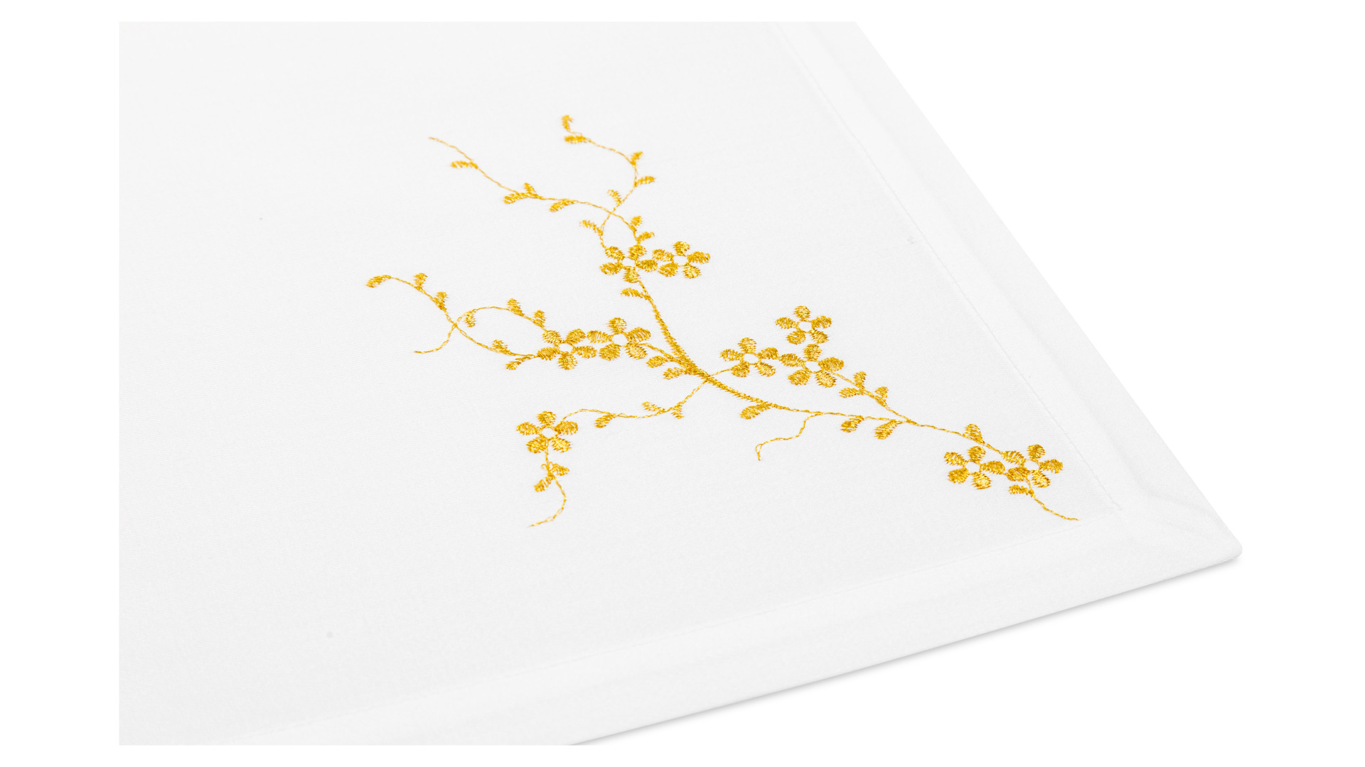 10645784 Weissfee Набор салфеток Weissfee "Блум" 45х45см, 6шт, (белый с золотист.вышив.) Хлопок  - Вид №1