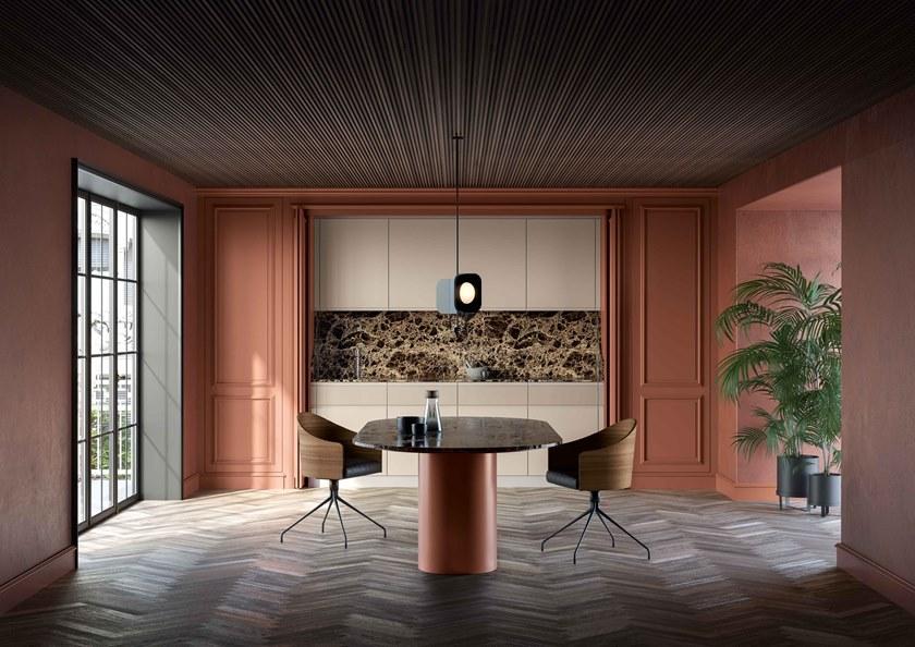 L'Ottocento Овальный стеклянный стол с цилиндрическими деревянными опорами Archetipo sun-id-1351505 - Вид №2