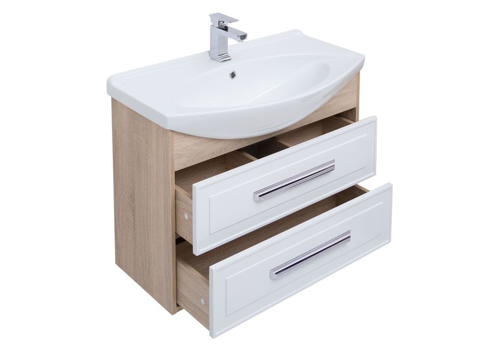 Тумба с раковиной Aquanet Остин 85 дуб сонома/белый 0020172400175448 - Вид №3