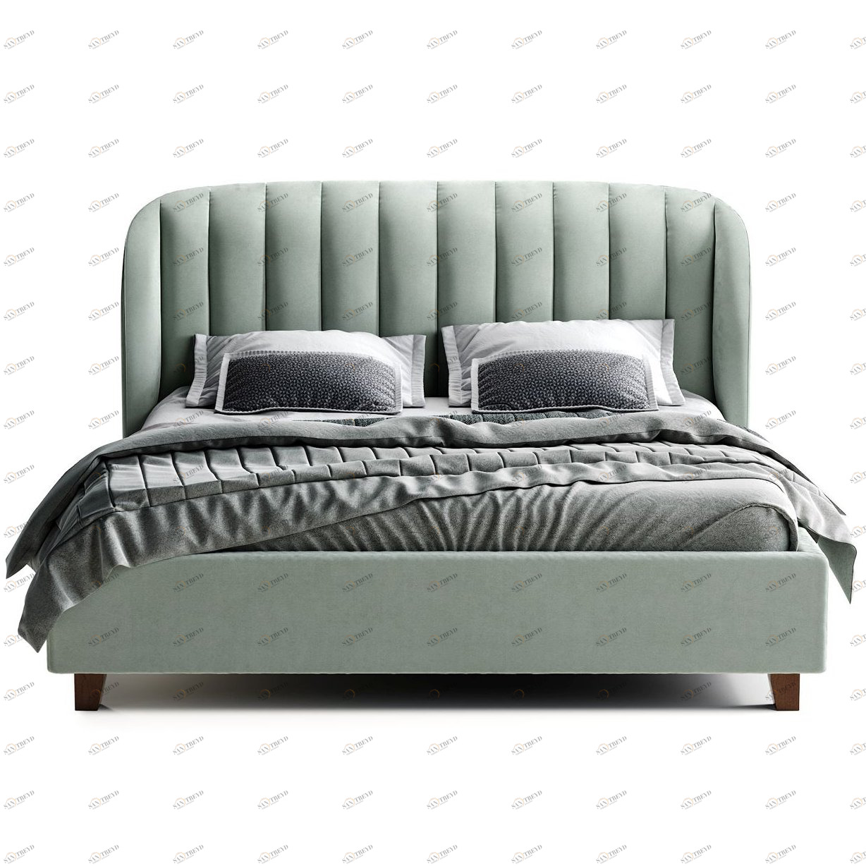 Кровать большая 200х200 TULIP зеленая THE IDEA ДИЗАЙНЕРСКИЕ 210659 Зеленый 