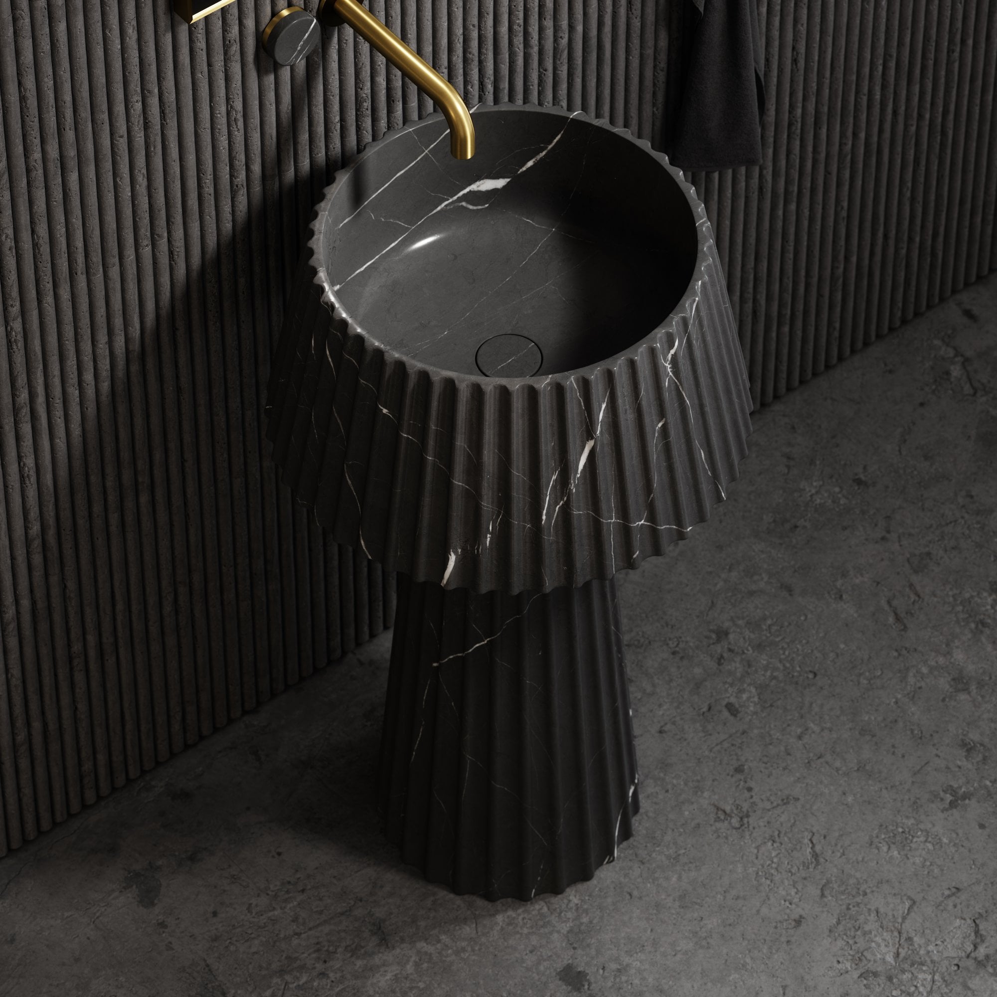 Круглый отдельно стоящий умывальник из мрамора Pietra Grey LUSSO Lamp ARCH-00039427 - Вид №2